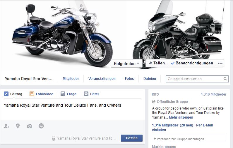 FACEBOOK-LOGO-Yamaha Royal Star Venture and Tour Deluxe Fans and Owners